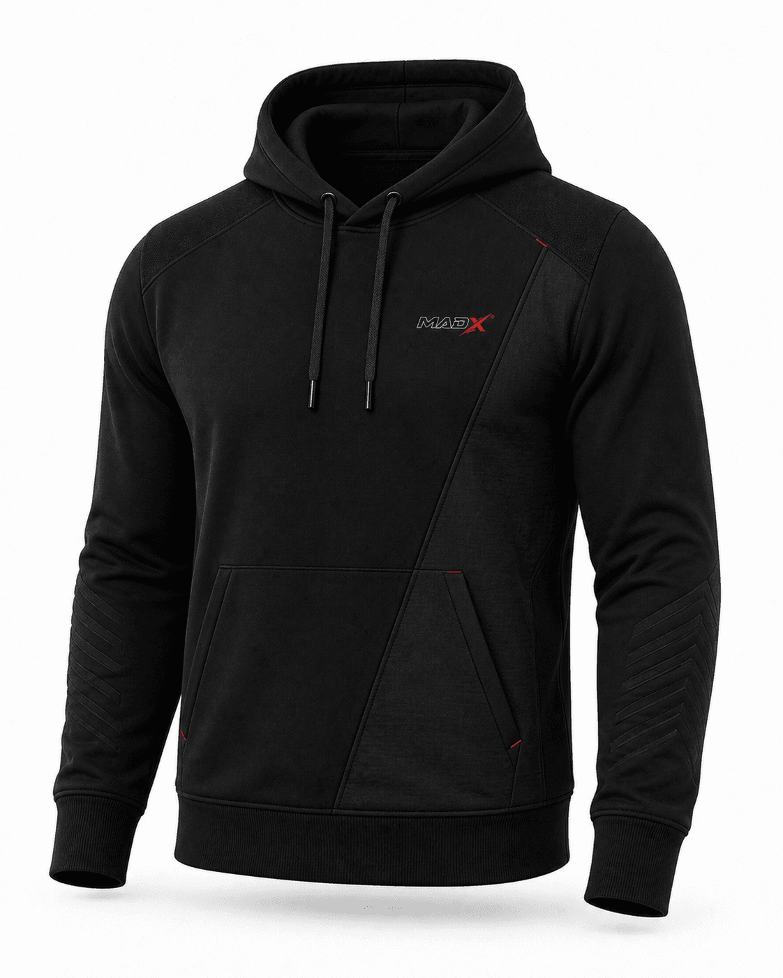 Stealth Black Panelled Training Hoodie