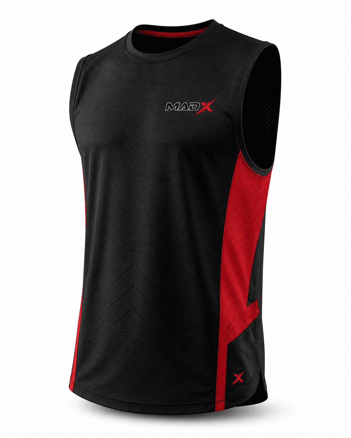 Strike Black & Red Sleeveless Training Shirt
