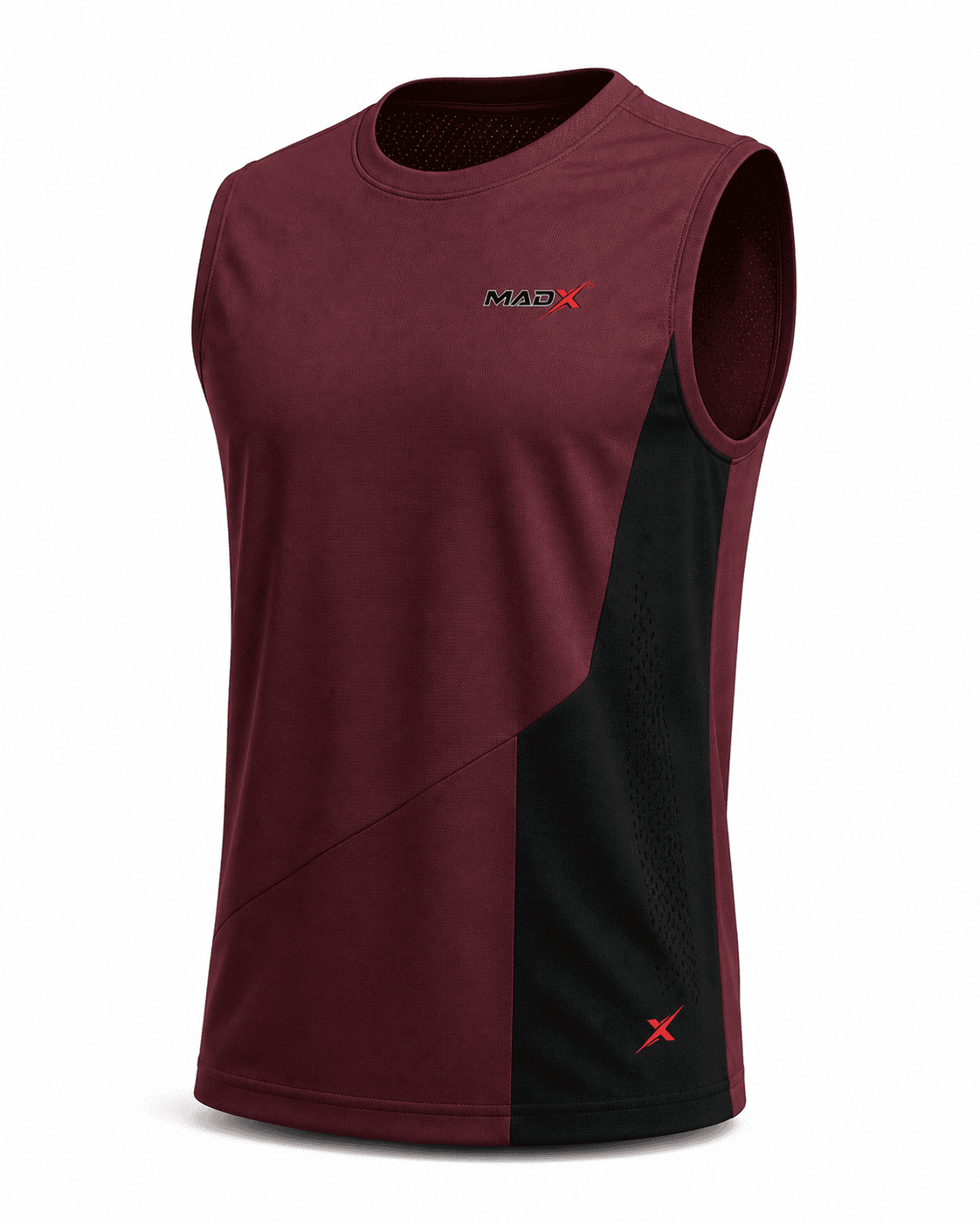 Drive Burgundy & Black Sleeveless Training Shirt
