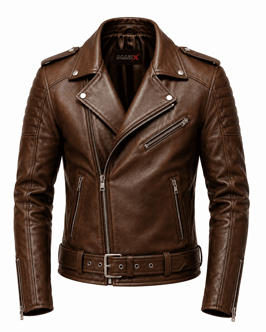 Heritage Brown Leather Biker Jacket